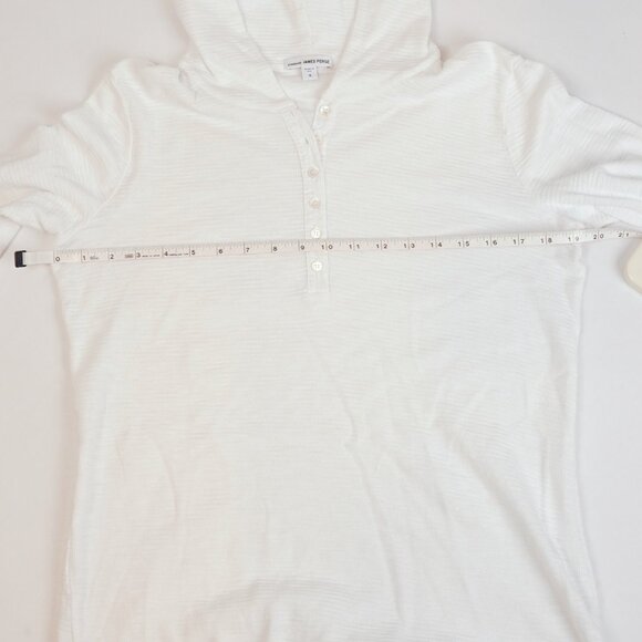 James Perse Thermal Waffle Knit Hooded Henley White - Size 4 / XL - Picture 7 of 7